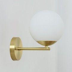 Modern Glass Ball Copper Bedroom Bedsides Wall Lights American Simple Copper Stair Case Corridor Wall Lamp 2
