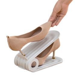 Dormitory Home Space Saving Shoe Rack Organizer, Adjustable Double Layer Foldable Shoes Holder for Closet, Wardrobe & Living Roo