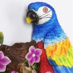 Resin Parrot Living Room Wall Light Hallway Corridor Crystal Shade Bedroom Bedsides Wall Lamp European Balcony wall lamp 12