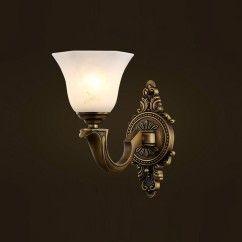 American Copper Bedroom Bedside Wall Light European Garden Corridor Glass Wall Lamps Villa Balcony Bathroom Wall Sconces 13