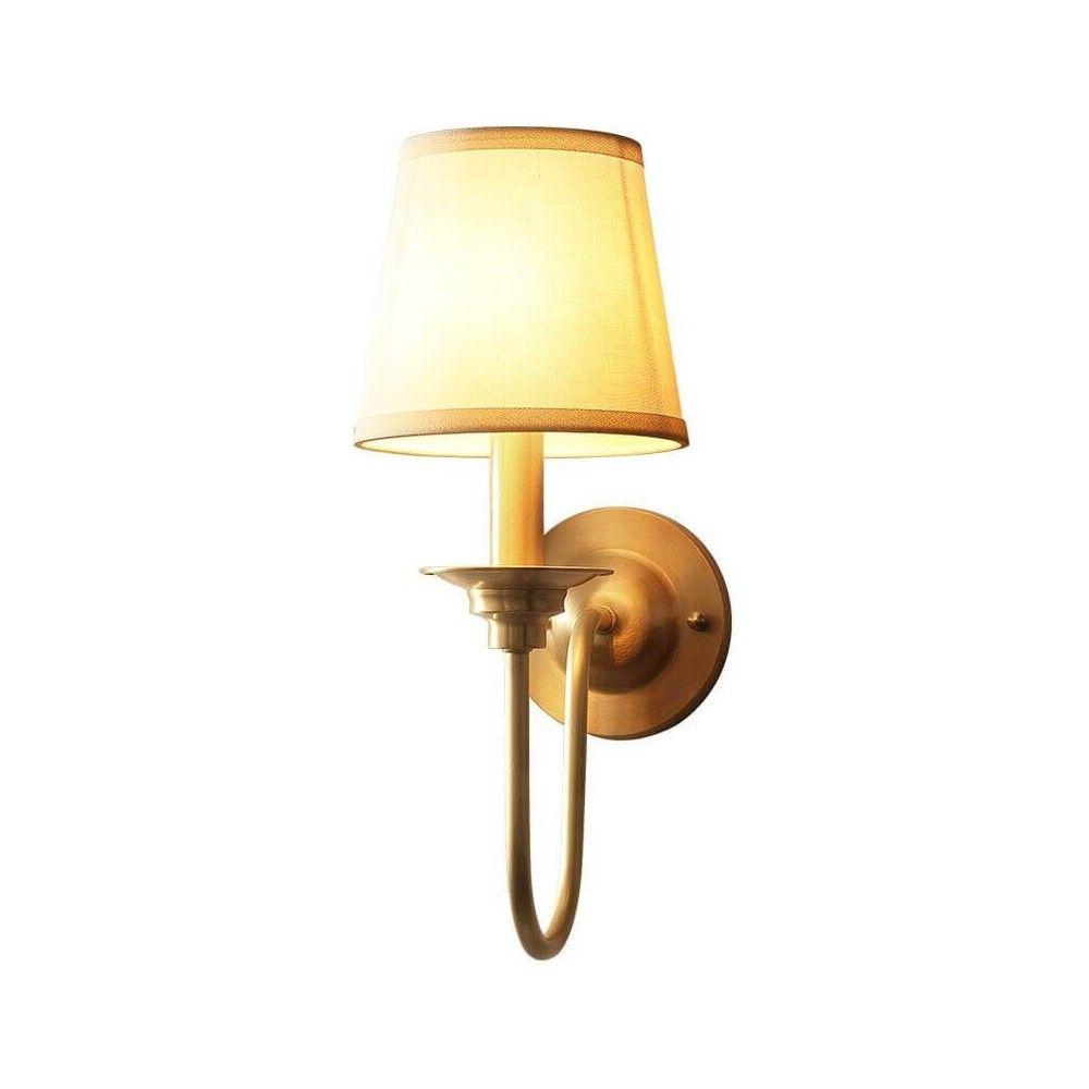 Pure Copper Living Room Wall Lamp American Royal Copper Fabric Bedroom Wall Sconce Background Corridor Wall Lamp 1