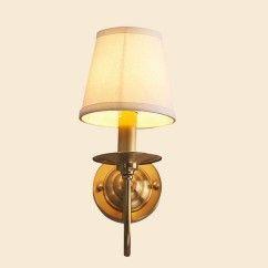 Pure Copper Living Room Wall Lamp American Royal Copper Fabric Bedroom Wall Sconce Background Corridor Wall Lamp 6