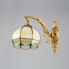 Copper Glass Living Room Wall Lamp Villa Royal Brass Bedroom Wall Sconces TV Background Corridor Wall Lamps 2