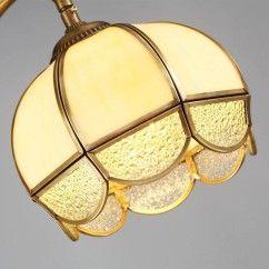 Copper Glass Living Room Wall Lamp Villa Royal Brass Bedroom Wall Sconces TV Background Corridor Wall Lamps 5