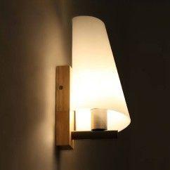 Wood Bedroom Wall Lamp Chinese Style Glass Calla Lily Balcony Wall Lights 4