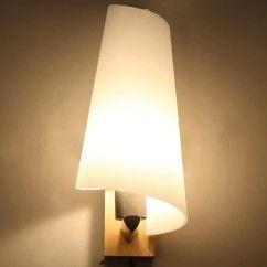 Wood Bedroom Wall Lamp Chinese Style Glass Calla Lily Balcony Wall Lights 1