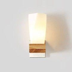 Modern Living Room Wooden Glass Wall lights Corridor Stair Case Wall Sconce Bedroom Bedsides Creative Wall Lighting Fixtures 3