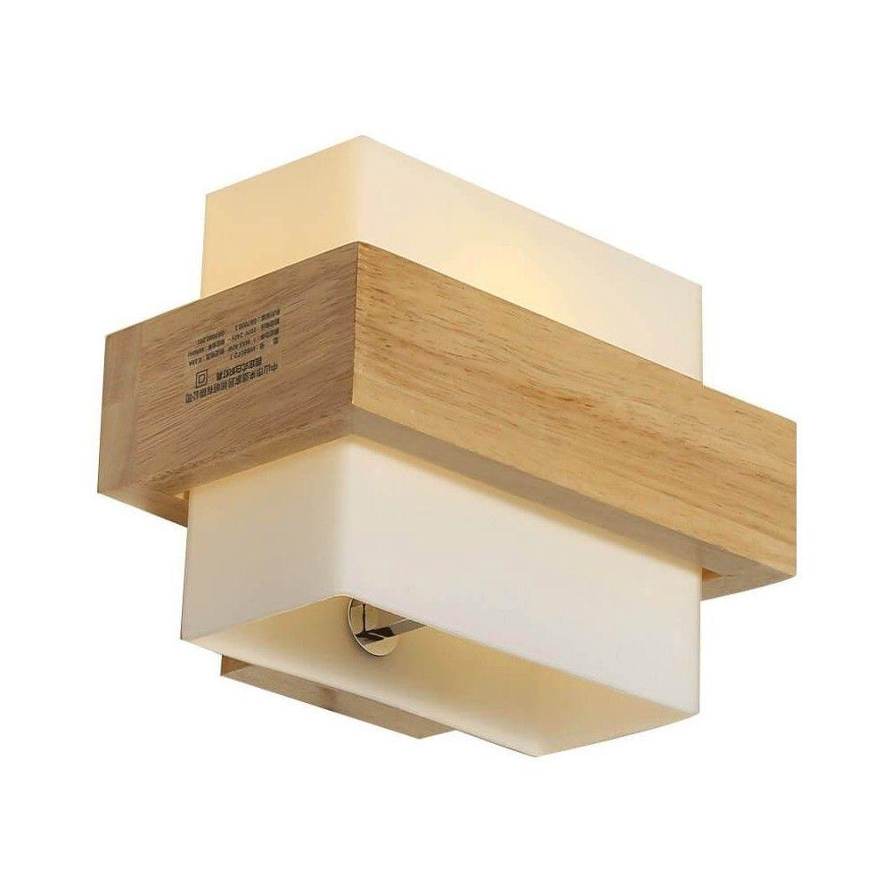 Chinese Wooden Glass Bedroom Bedsides Wall Lamp Bathroom Mirror Front Wall Sconce Japanese Wall Lighting lamp 1