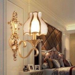 Copper Living Room Wall Lamp Umbrella Villa American Royal Copper Bedroom Wall Sconces Corridor Wall Lighting 6