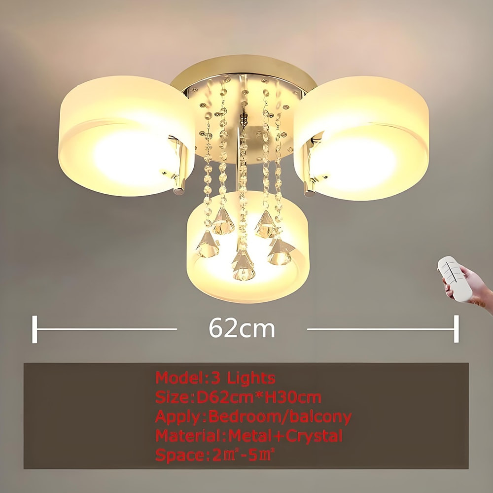 LED Living Room Ceiling Light Modern Simple Romantic Atmospheric Household Energy-saving Crystal Ceiling Pendant Lamp
