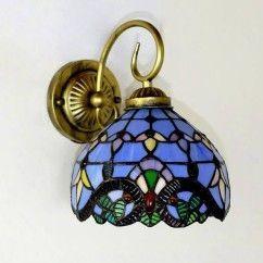 18 Tiffany Mediterranean Glass Bedroom Bedside Wall Lamp, European Living Room Balcony Stairs Wall Lights oovov.com img 4