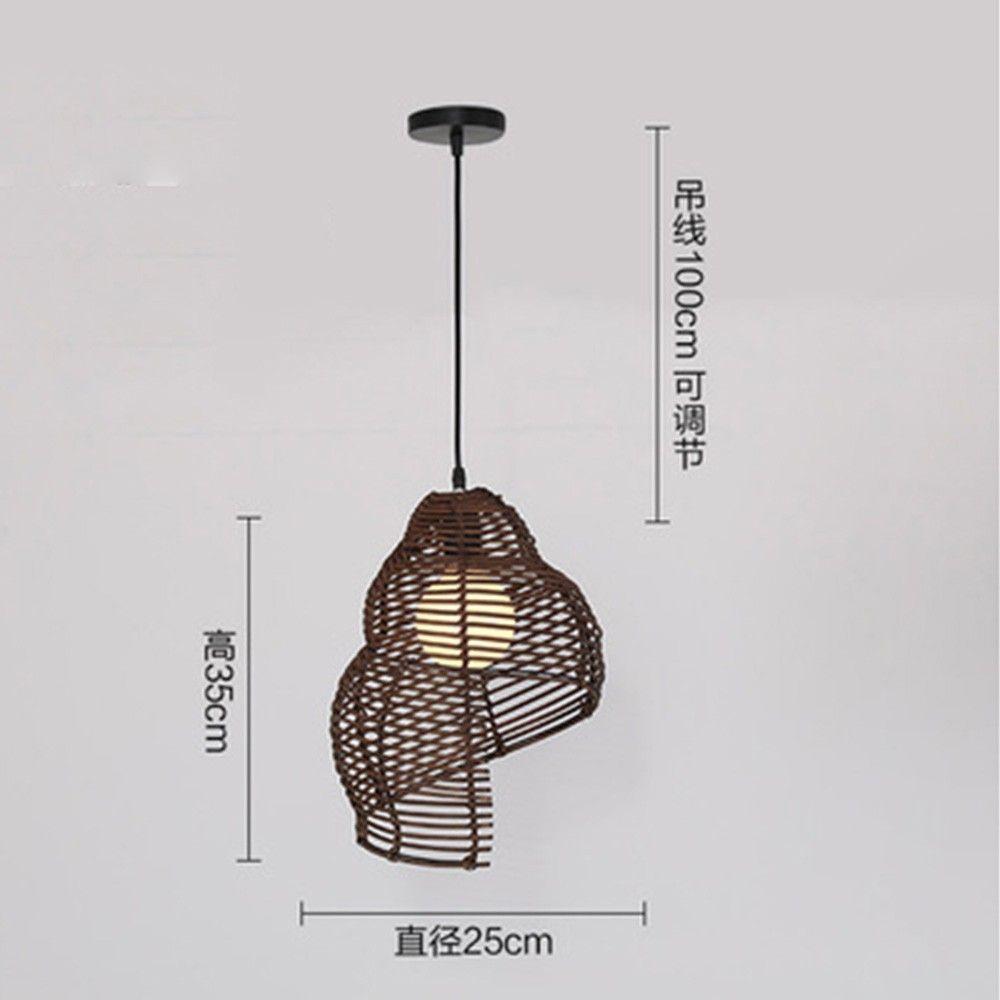 Pastoral Rattan Snail Children's Room Pendant Lamps Creative Dining Room Pendant Light Bar Cafe Shops Pendent Lights 4