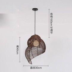 Pastoral Rattan Snail Children's Room Pendant Lamps Creative Dining Room Pendant Light Bar Cafe Shops Pendent Lights 6