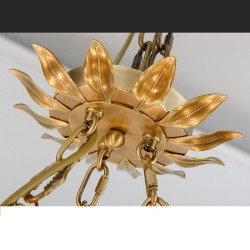 Luxury Full Copper Living Room Pendant Lamp European France Villa Dining Room Pendant Lights Hotel Chain Restaurant Hanging lamp