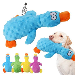 Dog Plush Sound Toys Yellow Duck Puppy Squeaky Interactive Stuffed Toy Bite Chewing Rattle Pet Supplies For Indestructible Dogs