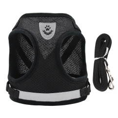 Adjustable Breathable Pet Dog Cat Harness and Leash Escape Proof Cat Vest Harness Puppy Dog Kitten Leads Reflective Cat Collar