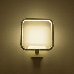 Modern LED Bedroom Wall Light Square White Aluminum Frame Mirror Front Wall Sconce Stair Corridor Bathroom Wall Light 3