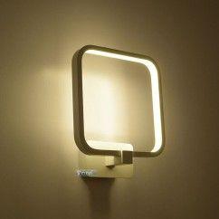 Modern LED Bedroom Wall Light Square White Aluminum Frame Mirror Front Wall Sconce Stair Corridor Bathroom Wall Light 6