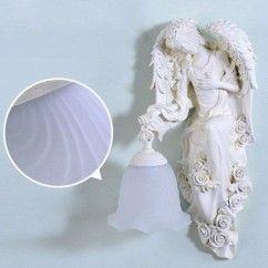 Resin Wings Angel Corridor Wall Lamp Bedroom Bedsides Goddess Wall Sconce Glass lampshade Balcony Porch Hallway lamps 6
