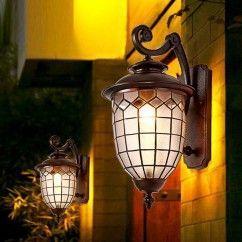 16 Bronze Outdoor Porch Wall Lights, Waterproof, Garden White Rhomboid Glass, Balcony Wall Lighting oovov.com img 3