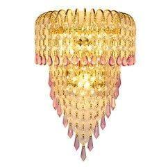 Modern Gold Crown Palace Gate Purple Crystal Wall Lights Bedroom Bedsides Corridor Luxury European Living Room Wall Lighting 1
