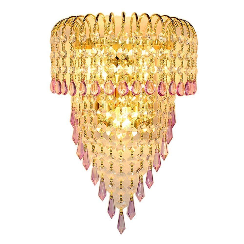 Modern Gold Crown Palace Gate Purple Crystal Wall Lights Bedroom Bedsides Corridor Luxury European Living Room Wall Lighting 1
