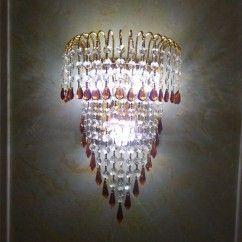 Modern Gold Crown Palace Gate Purple Crystal Wall Lights Bedroom Bedsides Corridor Luxury European Living Room Wall Lighting 3