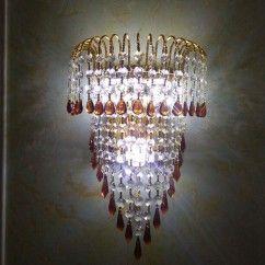 Modern Gold Crown Palace Gate Purple Crystal Wall Lights Bedroom Bedsides Corridor Luxury European Living Room Wall Lighting 4