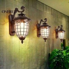16 Bronze Outdoor Porch Wall Lights, Waterproof, Garden White Rhomboid Glass, Balcony Wall Lighting oovov.com img 5