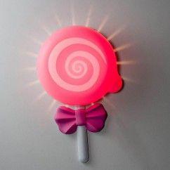 Pink Lollipops Princess Bedroom Wall Sconces Kids Room Bedsides Nightlights Study Room Wires Wall Lighting Lamp 5