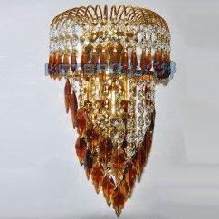 Crystal Leaf Wall Lights Bedroom Bedsides Corridor Wall Sconce Lamp European Palace Style Gold
