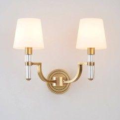 Copper Bedroom Bedsides Wall Lights Glass Torch Study Room Wall Sconces Stair Case Villa Wall Lighting Fixtures 3
