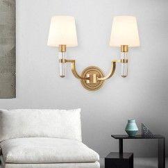 Copper Bedroom Bedsides Wall Lights Glass Torch Study Room Wall Sconces Stair Case Villa Wall Lighting Fixtures 4