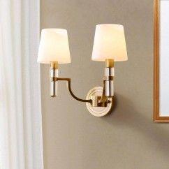 Copper Bedroom Bedsides Wall Lights Glass Torch Study Room Wall Sconces Stair Case Villa Wall Lighting Fixtures 5