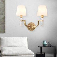 Copper Bedroom Bedsides Wall Lights Glass Torch Study Room Wall Sconces Stair Case Villa Wall Lighting Fixtures 6