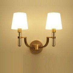 Copper Bedroom Bedsides Wall Lights Glass Torch Study Room Wall Sconces Stair Case Villa Wall Lighting Fixtures 8