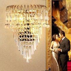 Modern Crystal Golden Crown Bedroom Bedsides Wall Lights Stair Corridor Mirror Front Wall Sconces Balcony Hallway Wall Lamps 4