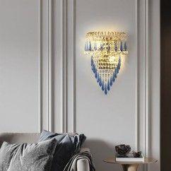 Modern Crystal Golden Crown Bedroom Bedsides Wall Lights Stair Corridor Mirror Front Wall Sconces Balcony Hallway Wall Lamps 8