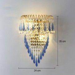 Modern Crystal Golden Crown Bedroom Bedsides Wall Lights Stair Corridor Mirror Front Wall Sconces Balcony Hallway Wall Lamps 7
