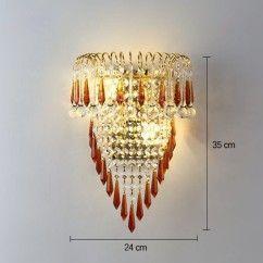 Modern Crystal Golden Crown Bedroom Bedsides Wall Lights Stair Corridor Mirror Front Wall Sconces Balcony Hallway Wall Lamps 9
