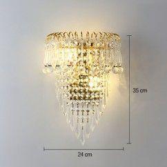 Modern Crystal Golden Crown Bedroom Bedsides Wall Lights Stair Corridor Mirror Front Wall Sconces Balcony Hallway Wall Lamps 3