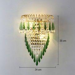 Modern Crystal Golden Crown Bedroom Bedsides Wall Lights Stair Corridor Mirror Front Wall Sconces Balcony Hallway Wall Lamps 16