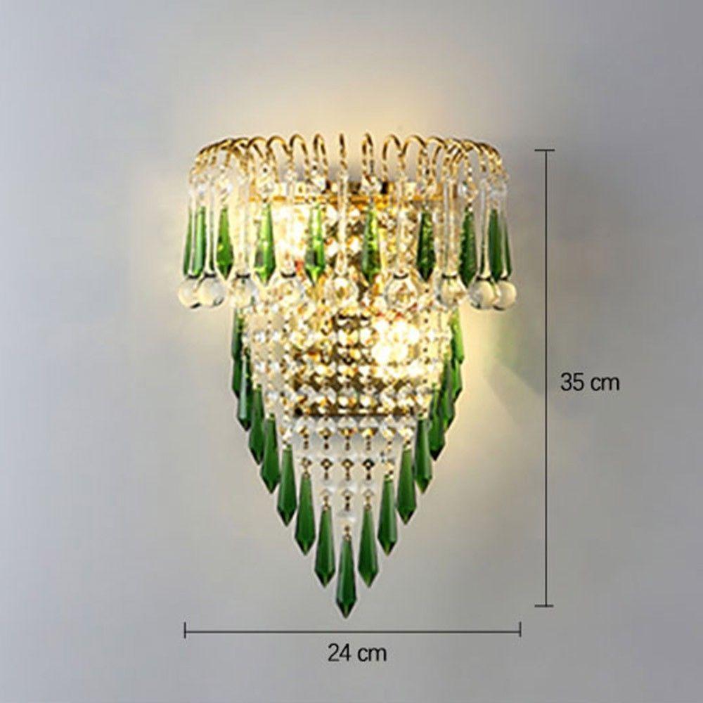 Modern Crystal Golden Crown Bedroom Bedsides Wall Lights Stair Corridor Mirror Front Wall Sconces Balcony Hallway Wall Lamps 16