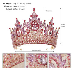 Baroque Queen Crowns For Pageant Miss Universe Crystal Big Bridal Tiara Crown For Wedding Quinceanera Bride Diadem Headpiece