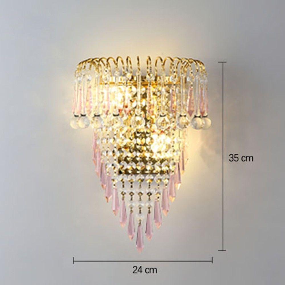 Modern Crystal Golden Crown Bedroom Bedsides Wall Lights Stair Corridor Mirror Front Wall Sconces Balcony Hallway Wall Lamps 18