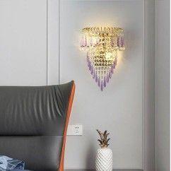 Modern Crystal Golden Crown Bedroom Bedsides Wall Lights Stair Corridor Mirror Front Wall Sconces Balcony Hallway Wall Lamps 20