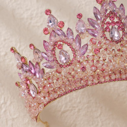 Baroque Queen Crowns For Pageant Miss Universe Crystal Big Bridal Tiara Crown For Wedding Quinceanera Bride Diadem Headpiece