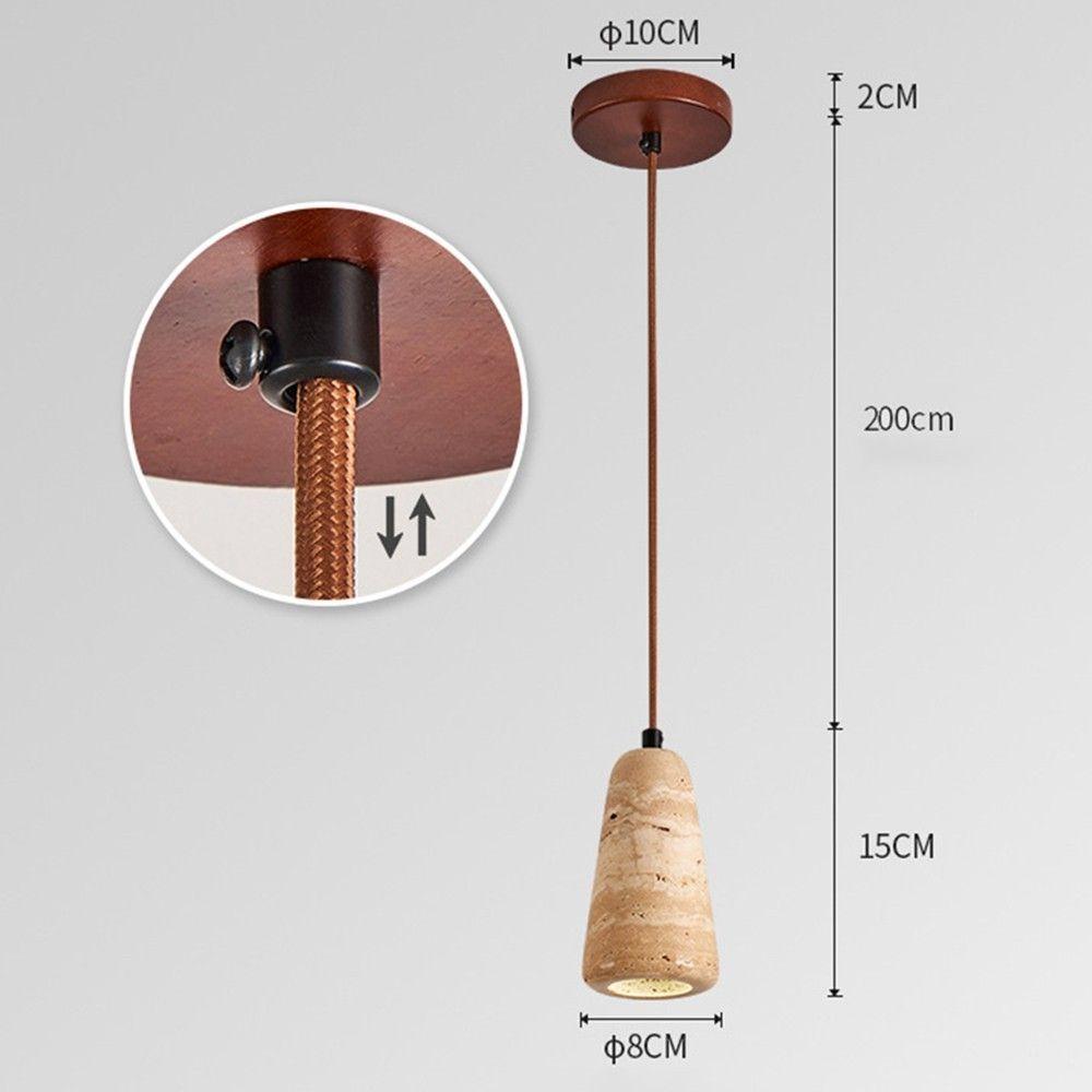 Modern Minimalist Pendant Light, Made of Natural Plaster and Wood, Ideal for Living Room and Bedroom 3