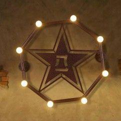 Octangle Metal Tube 3D Star Bar Counter Wall Light Rust Metal Pentacle American Country Rustic Balcony Industrial Wall Lamp 3