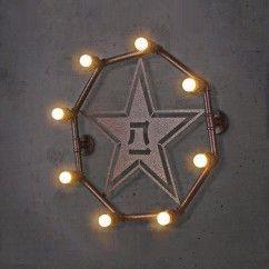 Octangle Metal Tube 3D Star Bar Counter Wall Light Rust Metal Pentacle American Country Rustic Balcony Industrial Wall Lamp 5